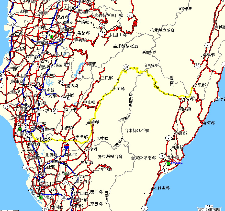 南橫軌跡圖