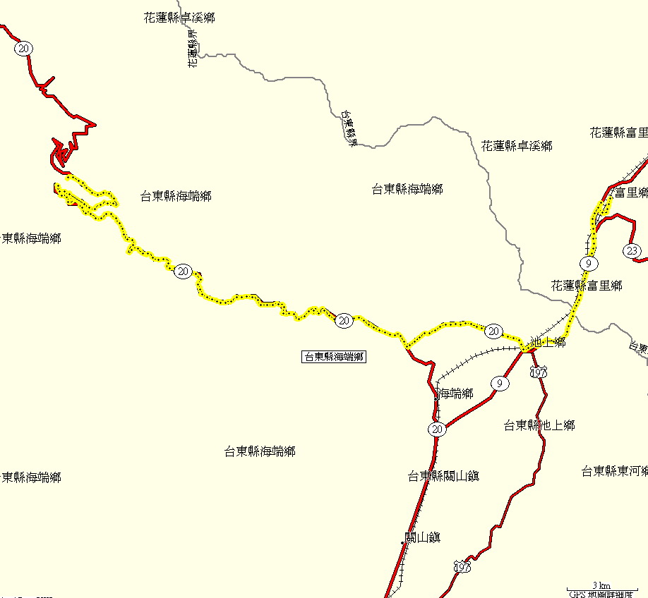 南橫第一日軌跡圖